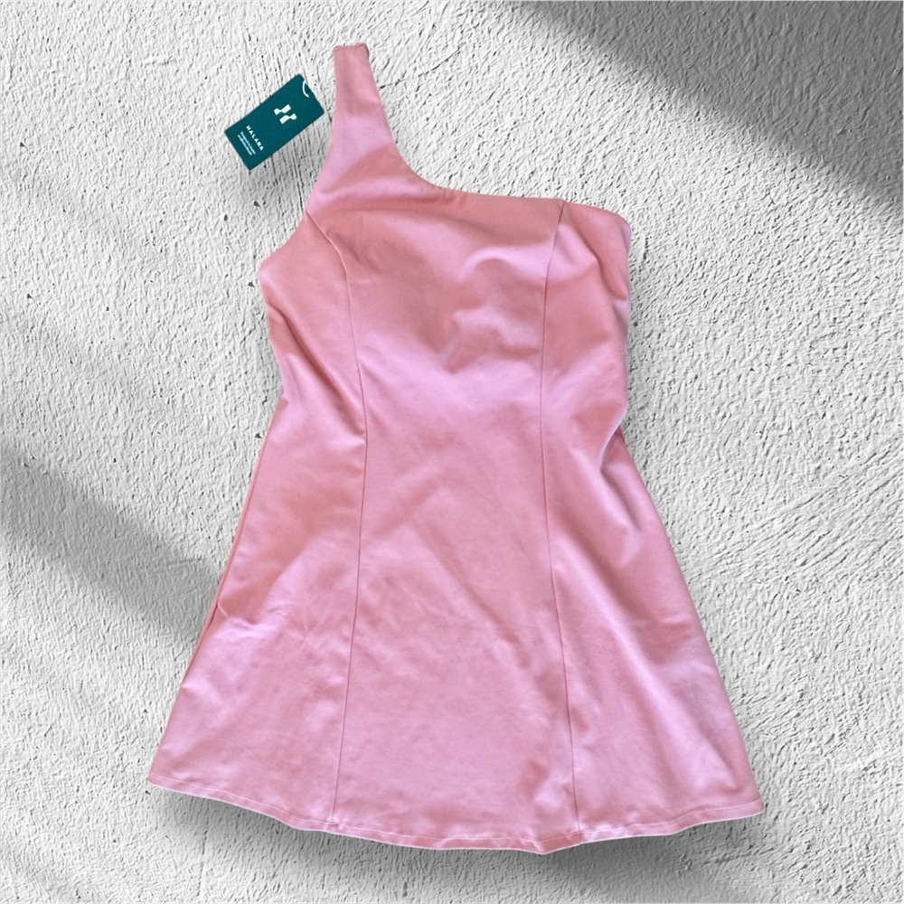 NWT HALARA PINK ONE SHOULDER DRESS SIZE M - Picture 2 of 7